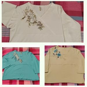 Set of 3 Women's 3/4 Sleeve Shirt